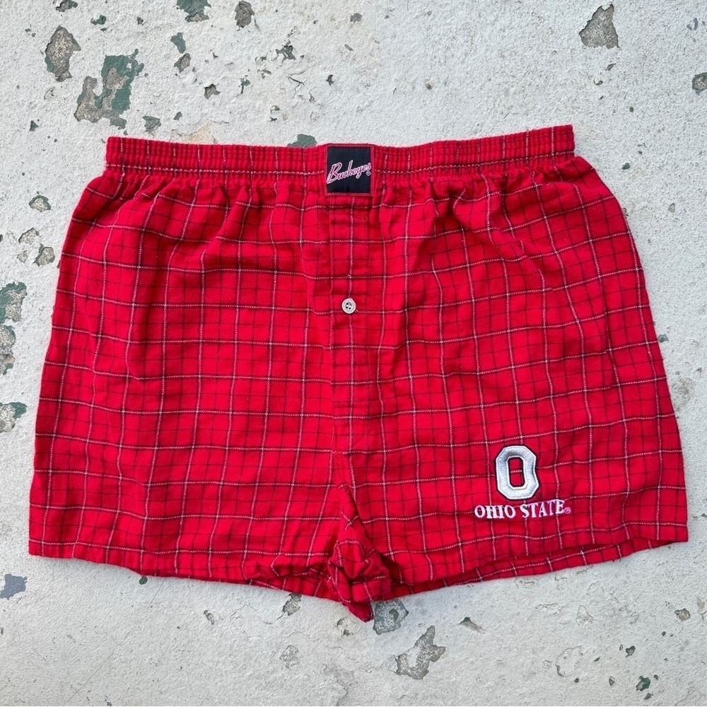 Ohio State Buckeyes Red Check Boxer Shorts - Picture 4 of 8